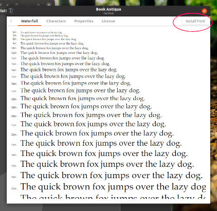 Cascading font